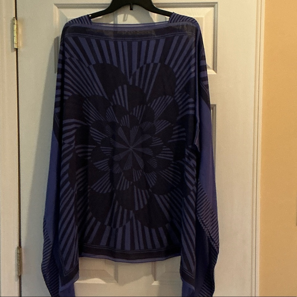 Blue Geometric Pattern Poncho